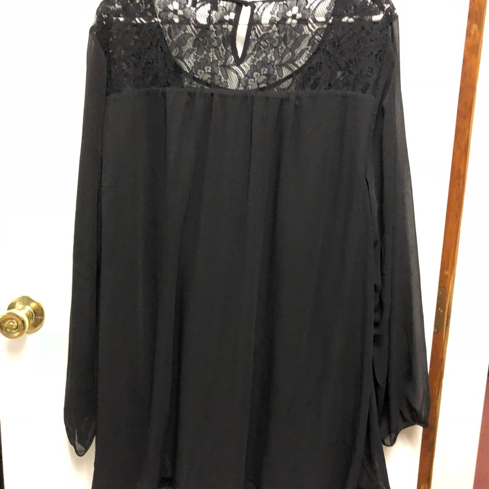 Chiffon and lace tunic